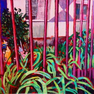 Manókert, akril, vászon, 20x20 cm, 2025